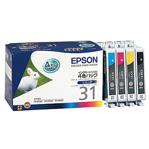 エプソン　インクカートリッジ　4色パック　IC4CL31　1箱（4個：各色1個） 