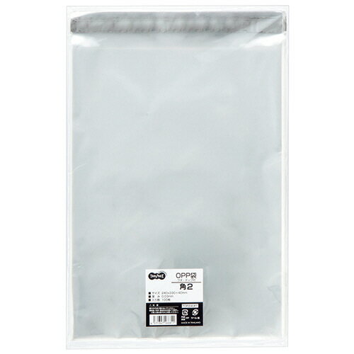 TANOSEE　OPP袋　フタ・テープ付　角2　240×330＋40mm　1パック（100枚）のサムネイル