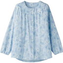 【お取寄せ品】 ケアファッション 大きめボタンパジャマ(上衣) 婦人用 サックス LLサイズ 39921−03 1着(4)
