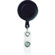 【お取寄せ品】 TRUSCO　リール付クリップ　黒　TR−BK　1個