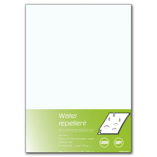 【お取寄せ品】 長門屋商店　撥水紙　ウォーターリペレント　A3　厚口　104g　ナ−WR202　1冊（100枚）
