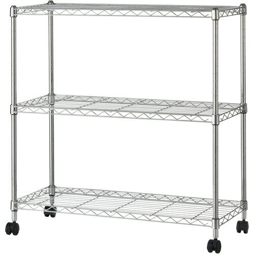 アイリスオーヤマ　メタルシェルフ　3段　幅800×奥行350×高さ830mm　キャスター付　SEM−8008　1台 【送料無料】