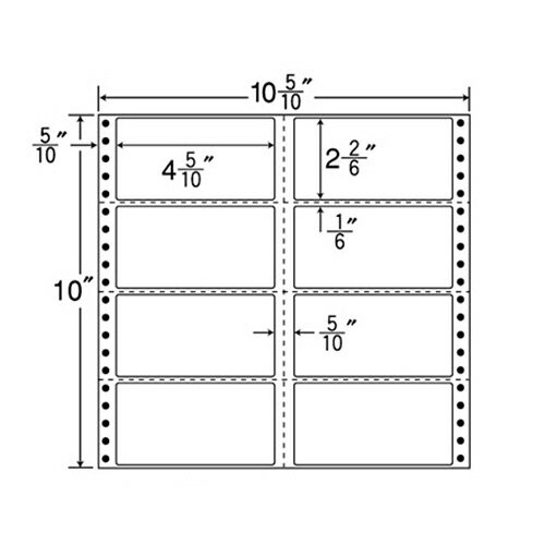 【お取寄せ品】 東洋印刷　ナナフォーム　連続ラベル　Mタイプ　10_5／10×10インチ　8面　114×59mm　横..