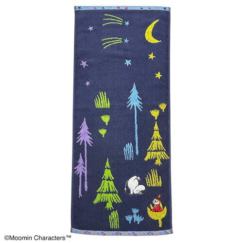 丸眞 ムーミン「よるのおさんぽ」 フェイスタオル 1枚