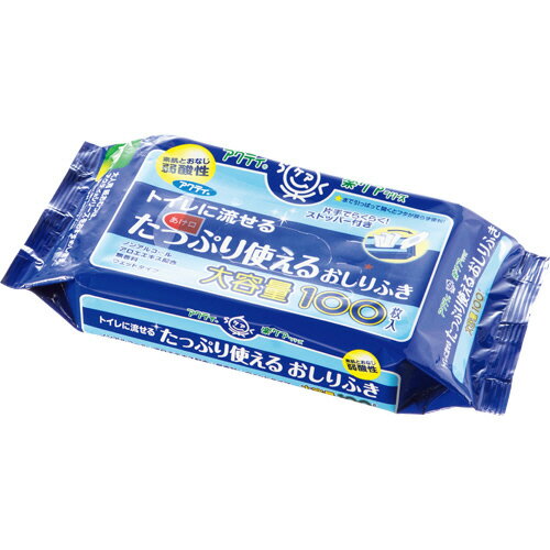 日本製紙クレシア　アクティ　トイレに流せるたっぷり使えるおしりふき　1パック（100枚）
