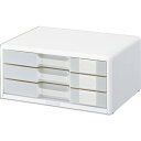 【お取寄せ品】 ライオン事務器 透明レターケース カド丸タイプ A4ヨコ 3段 ホワイト LA4-553W 1台 【送料無料】(3)