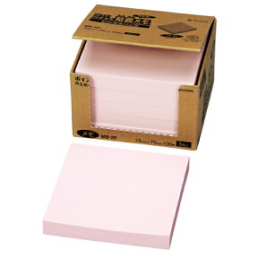 ニチバン　ポイントメモ　再生紙　ビジネスパック　75×75mm　ピンク　MB−2P　1パック（5冊）