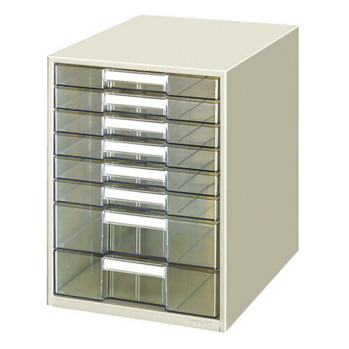 【お取寄せ品】 コクヨ レターケース 透明プラスチック引き出しタイプ B4タテ 浅型6段・深型2段 ライトグレー LC－BG608M 1台 【送料無料】