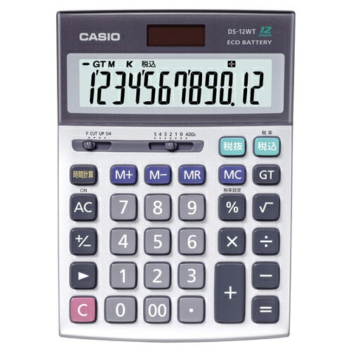 カシオ　本格実務電卓　時間計算　12桁　デスクタイプ　DS－12WT－N　1台 【送料無料】
