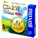 マクセル データ用CD-RW 700MB 4倍速 ブランドシルバー 5mmスリムケース CDRW80MQ.S1P5S 1パック(5枚)