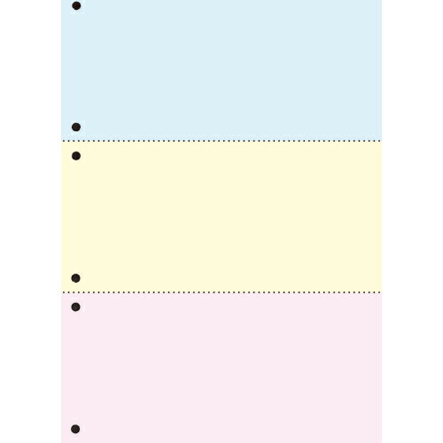 TANOSEE　汎用マルチタイププリンタ帳票　カラー用紙　A4　3分割　6穴　1箱（2500枚：500枚×5冊） 【送料無料】