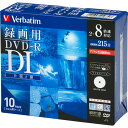 バーベイタム 録画用DVD−R DL 215分 2−8倍速 ホワイトワイドプリンタブル 5mmスリムケース VHR21HDSP10 1パック（10枚）