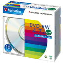 バーベイタム データ用DVD−RW 4．7GB 4倍速 ブランドシルバー 5mmスリムケース DHW47Y10V1 1パック（10枚）