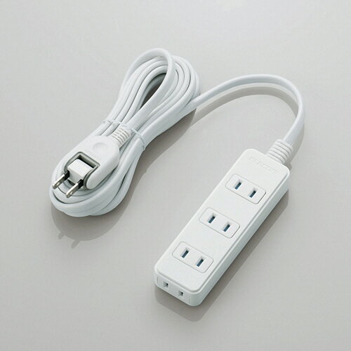 エレコム　ほこりシャッター付き電源タップ　2P・4個口　ホワイト　3．0m　T−ST02−22430WH　1個