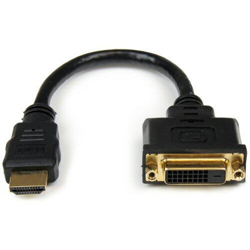 StarTech．com HDMI−DVI−D変換ケーブル HDMI（19ピン）−DVI−D（25ピン） オス／メス 20cm ブラック HDDVIMF8IN 1本