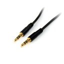 StarTech.com スリム3.5mmステレオミニプラグオーディオケーブル 4.6m オス/オス ブラック MU15MMS 1本