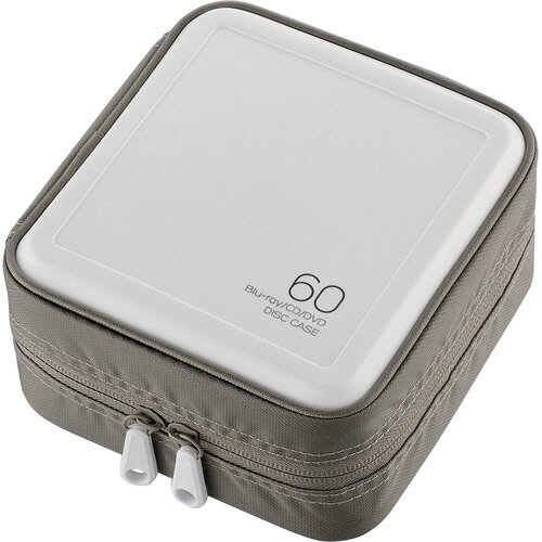 【お取寄せ品】 エレコム　Blu−ray・CD・DVD対応ファスナーケース　60枚収納　ホワイト　CCD−HB60WH　1個