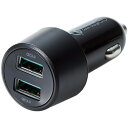 【お取寄せ品】 エレコム　車載充電器（Quick　Charge3．0・36W・2ポート）　MPA−CCUQ05BK　1個