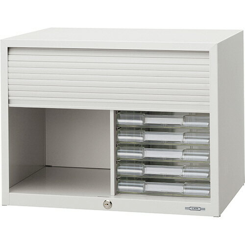 ライオン事務器　シャッター扉付レターケース　A4タテ　7段コンビ　ライトグレー　No．407PT　1台 【送料無料】