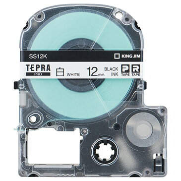 キングジム　テプラ　PRO　テープカートリッジ　12mm　白／黒文字　SS12K−5P　1パック（5個） 【送料無料】