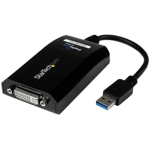 【お取寄せ品】 StarTech．com　USB　3．0−DVI／VGA　ディスプレイ変換アダプタ　オス／メス　ブラック..