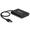 【お取寄せ品】 StarTech．com　USB　3．0−デュアルDisplayPort　ディスプレイ変換アダプタ　オス／メス　ブラック　4K／60Hz対応　USB32DP24K60　1個 【送料無料】