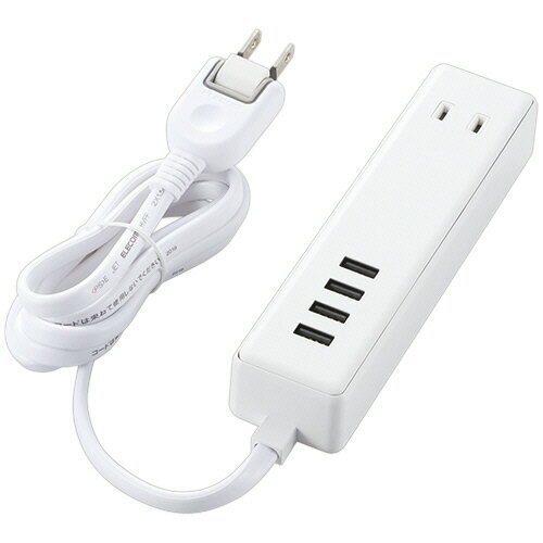 【お取寄せ品】 エレコム　モバイルUSBタップ　2口＋4ポート　ホワイト　1．5m　MOT−U11−2415WH　1個 ..