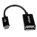 StarTech．com　microUSB　OTG変換アダプタ　12cm　USB　A（メス）−USB　microB（オス）　ブラック　UUSBOTG　1個