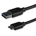  StarTech．com　Micro　USB3．0　スリムケーブル　3m　Type　A（オス）−Micro　B（オス）　ブラック　USB3AUB3MS　1本 