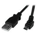 【お取寄せ品】 StarTech.com USB2.0ケーブル 2m Type A(オス)-ミニB(オス)L型下向き ブラック USBAMB2MD 1本