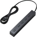 【お取寄せ品】 エレコム 回転脚付上面5口+側面5口タップ 3.0m ブラック T−KF04−21030BK 1個 【送料無料】