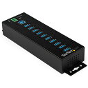 【お取寄せ品】 StarTech.com 産業用 USB 3.0ハブ 10ポート ESD&350Wサージ保護 ブラック HB30A10AME 1個 【送料無料】