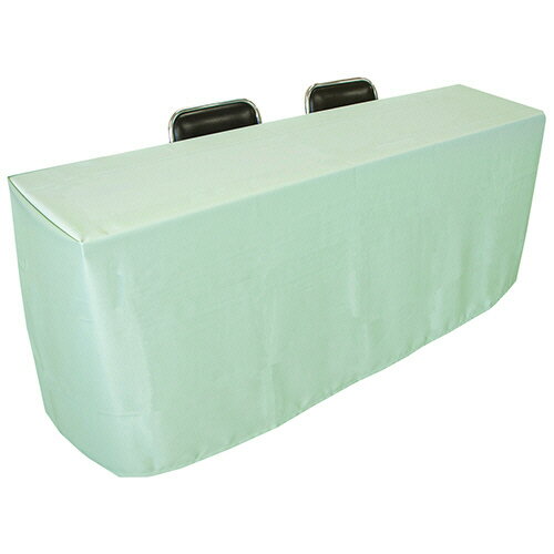 【お取寄せ品】 丸金　長机用　防炎テーブルクロス　ボックス型　約145×320cm　ロイヤル　グリーン　1..