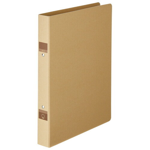 TANOSEE 樹脂製ワンタッチOリングファイル(紙表紙) A4タテ 2穴 200枚収容 リング内径23mm 背幅36mm クラフト 1冊