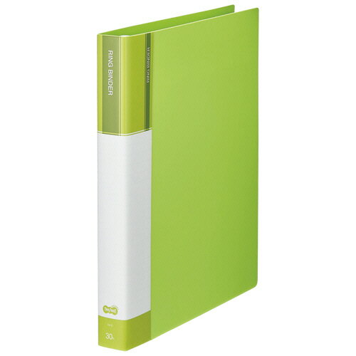 TANOSEE　30穴バインダー（PP表紙）　A4タテ　80枚収容　背幅36mm　ライトグリーン　1冊