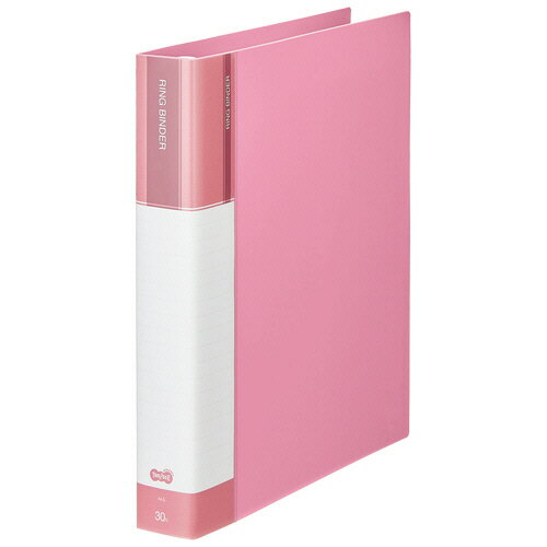 TANOSEE　30穴バインダー（PP表紙）　A4タテ　120枚収容　背幅48mm　ピンク　1冊