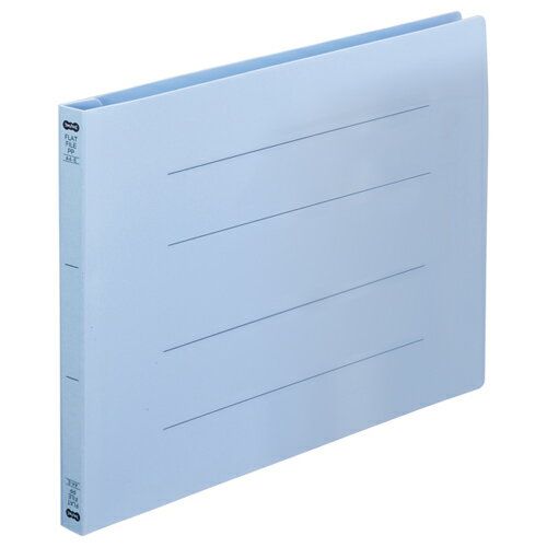 TANOSEE　フラットファイル（再生PP）　A4ヨコ　150枚収容　背幅18mm　ブルー　1パック（5冊）
