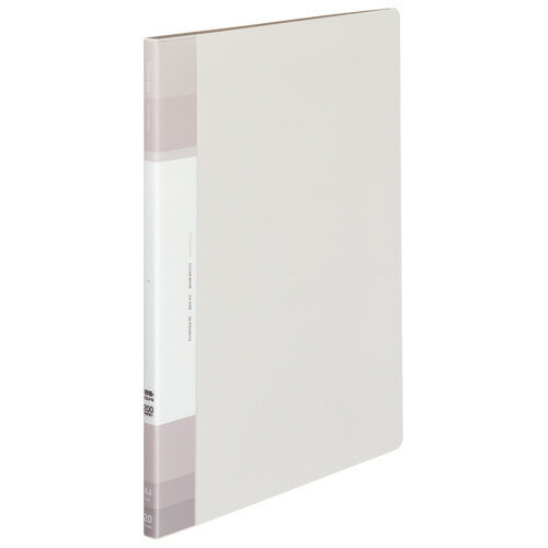 コクヨ　クリヤーブック（Glassele）　固定式・背ポケット　A4タテ　20ポケット　背幅11−22mm　オフホ..