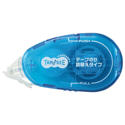 TANOSEE　テープのり（リフィル式　ドットタイプ）　本体　コンパクト　8．4mm×15m　ブルー　1個