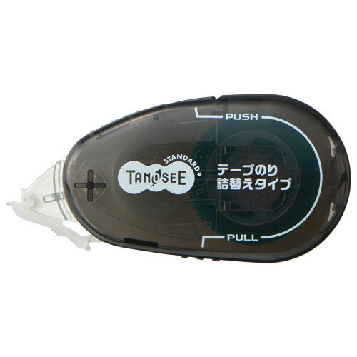 TANOSEE　テープのり（リフィル式　ドットタイプ）　本体　コンパクト　8．4mm×15m　ブラック　1個