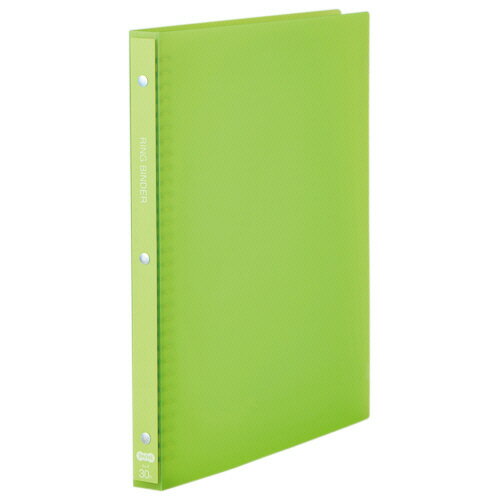 TANOSEE　30穴バインダー（透明PP表紙）　A4タテ　70枚収容　背幅24mm　ライトグリーン　1冊
