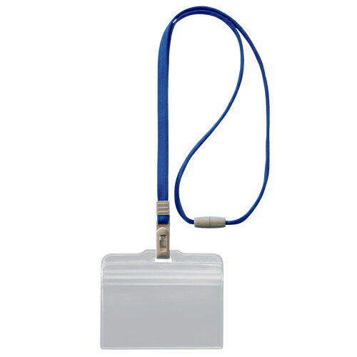 ライオン事務器　つりさげチャック式名札　ヨコ型　ソフトタイプ　平ひも　グリーン　N－77CR　1個