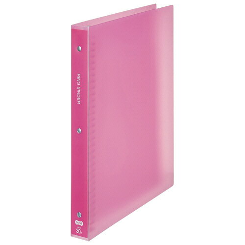 TANOSEE　30穴バインダー（透明PP表紙）　A4タテ　90枚収容　背幅34mm　ピンク　1冊