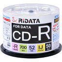 RiDATA　データ用CD－R　700MB　1－52倍速　ホワイトワイドプリンタブル　スピンドルケース　CD－R700EXWP.50RT　C　1パック（50枚）