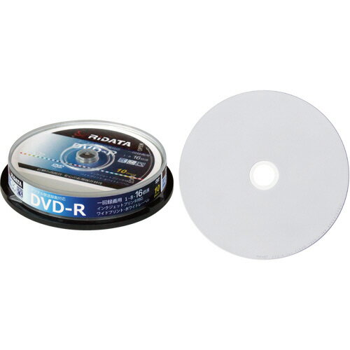 RiDATA　録画用DVD−R　120分　1−16倍速　ホワイトワイドプリンタブル　スピンドルケース　D−RCP16X.PW10RD　D　1パック（10枚）