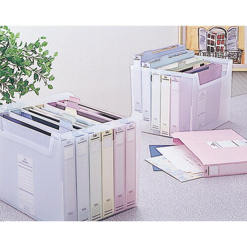 【お取寄せ品】 ナカバヤシ　インデックスファイルボックスF3　A4ヨコ　ペーパーファイル6冊付　クリア　フボI−F3−C　1個