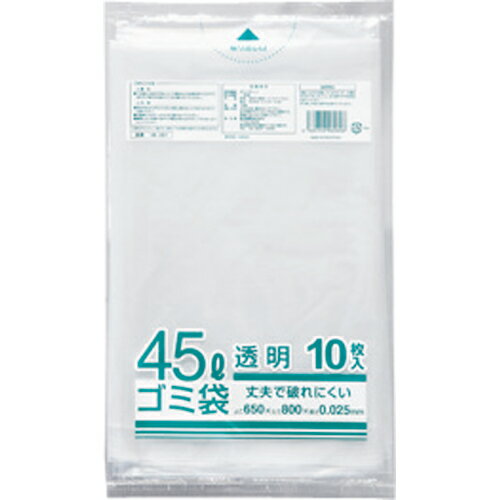 クラフトマン　業務用透明　メタロセン配合厚手ゴミ袋　45L　HK−087　1パック（10枚）