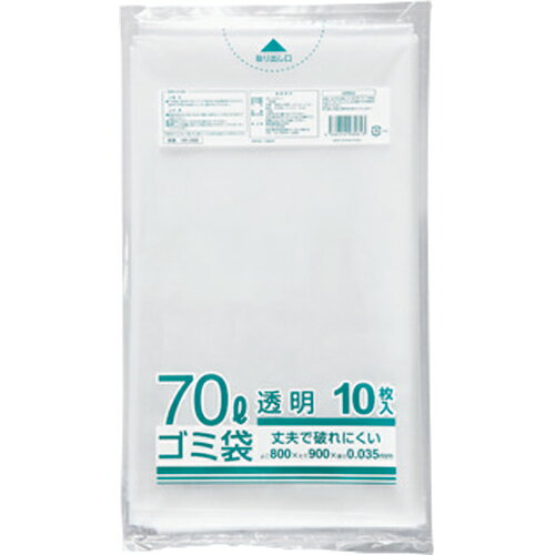 クラフトマン 業務用透明 メタロセン配合厚手ゴミ袋 70L HK−088 1パック（10枚）