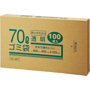 クラフトマン　業務用透明　メタロセン配合厚手ゴミ袋　70L　BOXタイプ　HK−097　1箱（100枚）