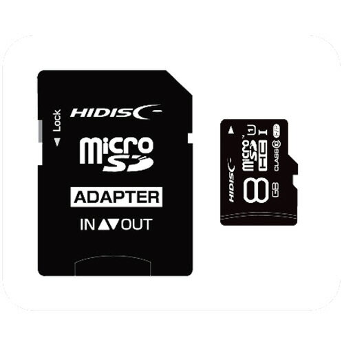 ハイディスク　microSDHCカード　8GB　class10　UHS-I対応　SD変換アダプター付き　HDMCSDH8GCL10UIJP3..